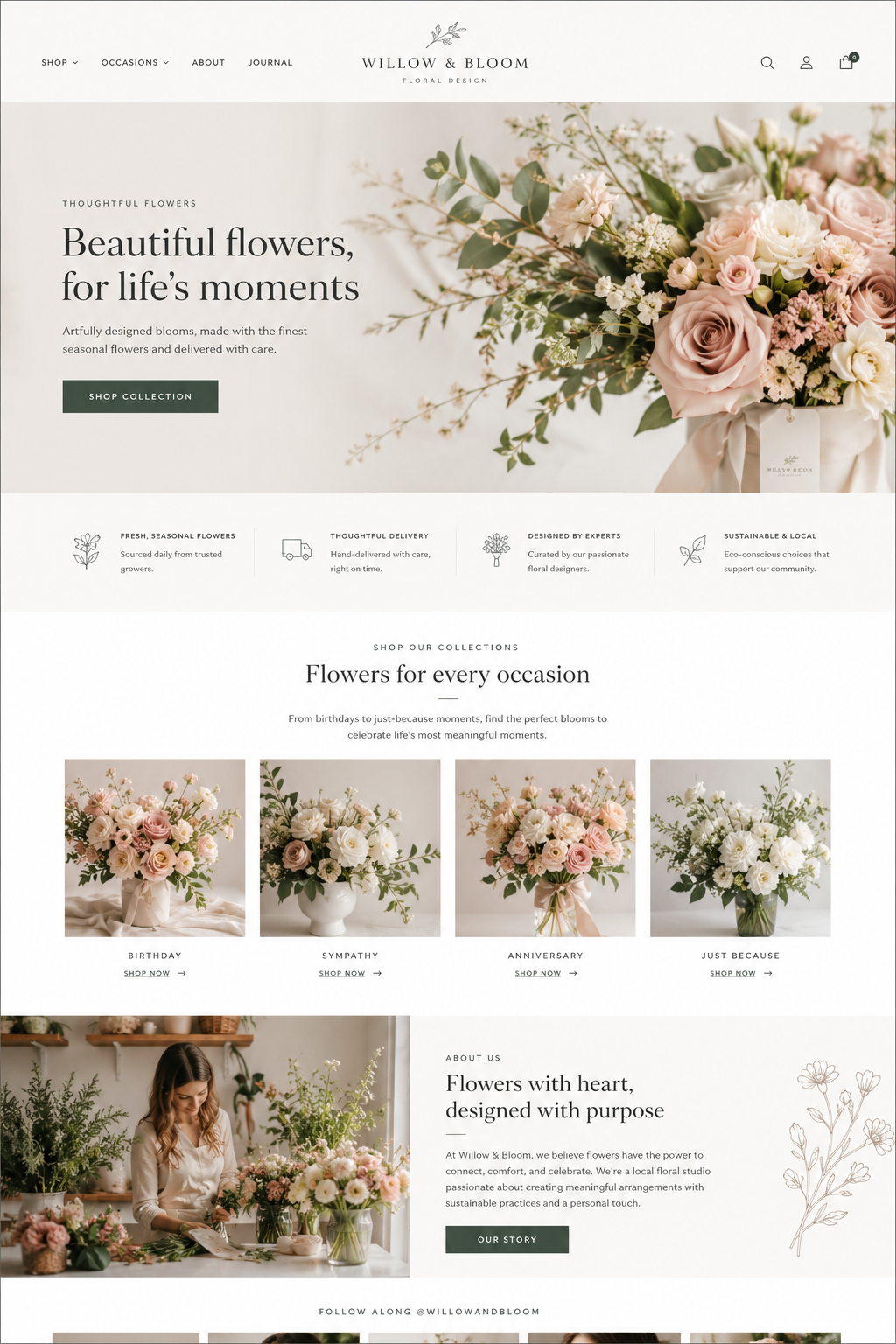 Example florist storefront built with Petal Powered